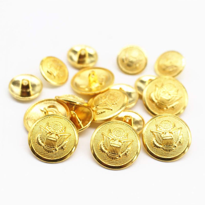 YaHoGa 14pcs Gold Blazer Buttons for Suits Blazers Sport Coats 20mm 15mm Metal Shank Blazer Buttons Set for Sewing Coats Suits Blazers (MB20110) - Image 2